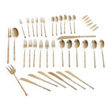 Set of 34 cutlery in bronze alloy from Thailand