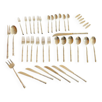 Set of 34 cutlery in bronze alloy from Thailand