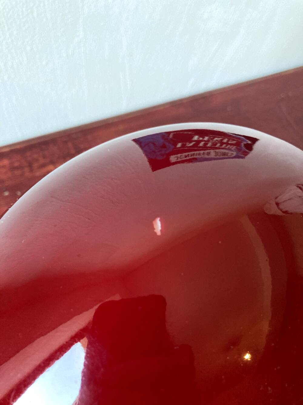 Vintage table lamp in red glass – SCE, France