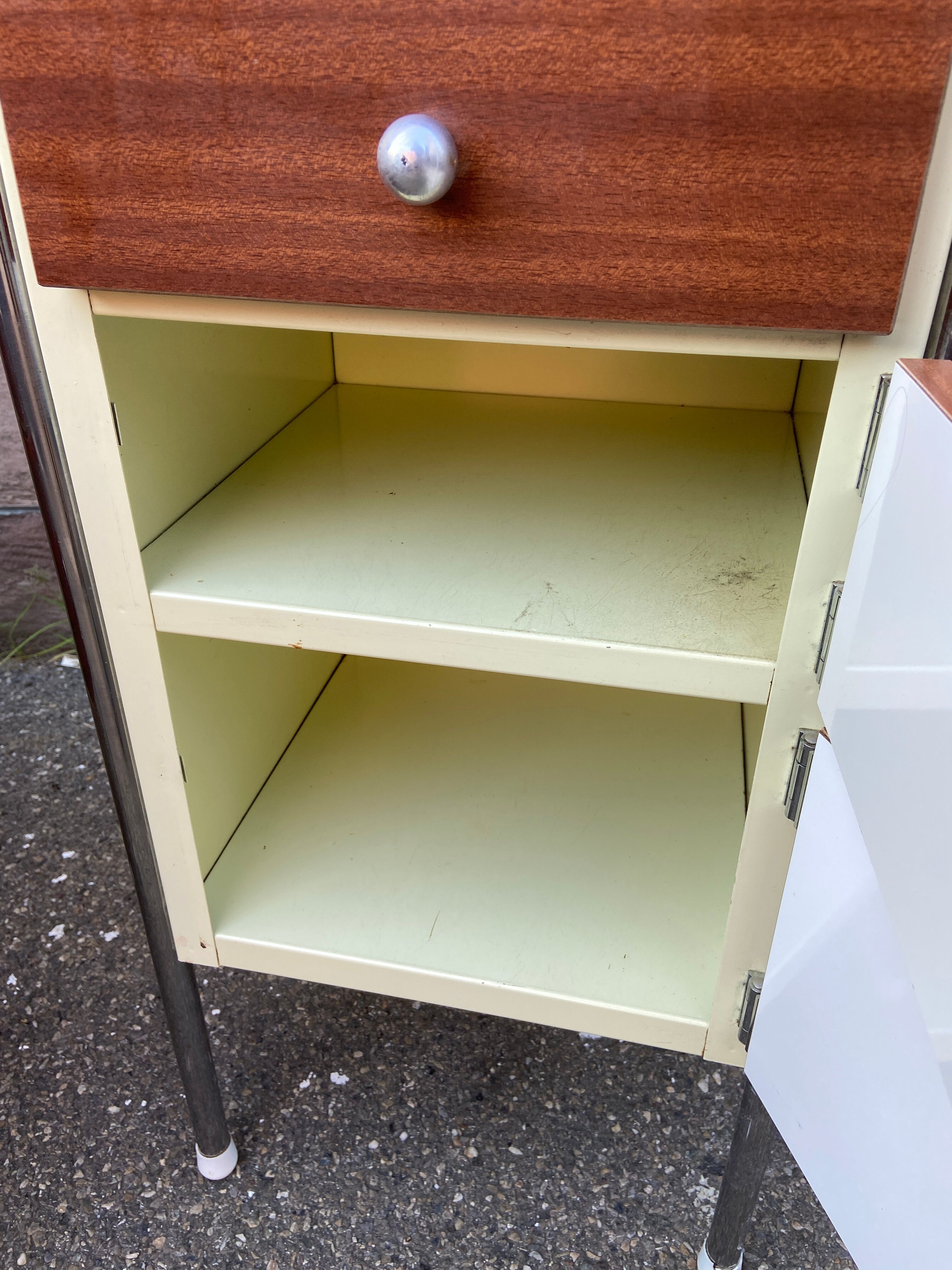 Pair of bedside tables Formica mid-Century vintage 1970 french bedside