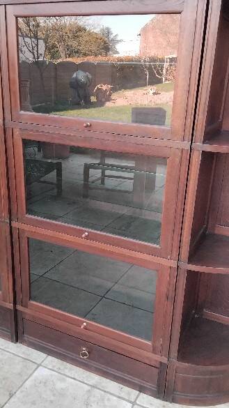 Large modular vintage display cabinet pierre cruiege for martin du