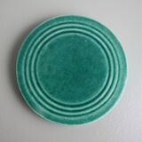 Set of 4 coasters in glass in green earthenware