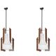 Ico Parisi. Pair of opaline pendant lights. 1960s.