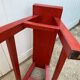 Red end of bed bench in solid wood with cracked effect Chinese style 1950