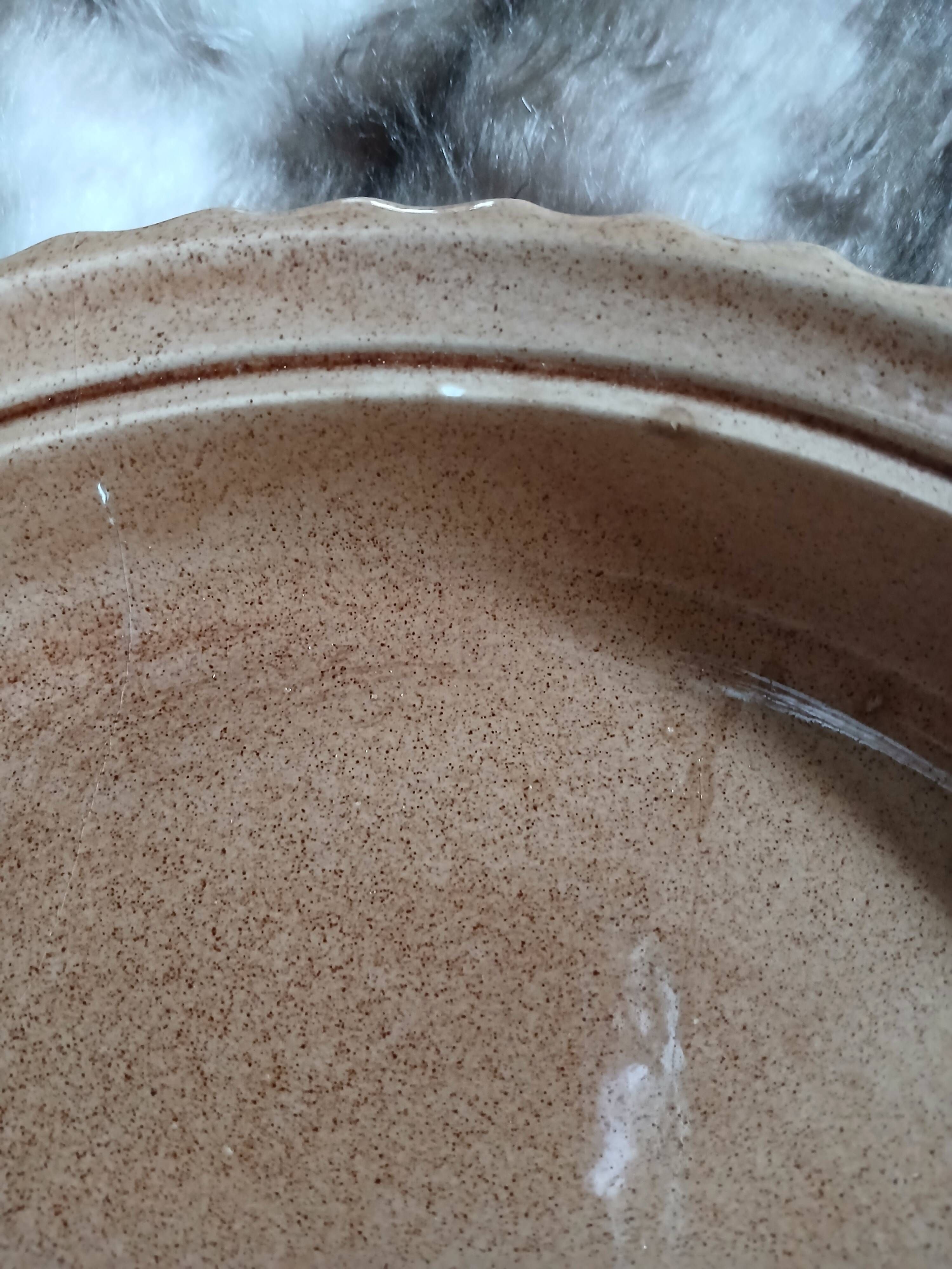 Plat à tarte ancien en barbotine