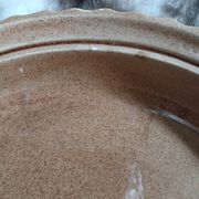 Antique pie dish in slipware