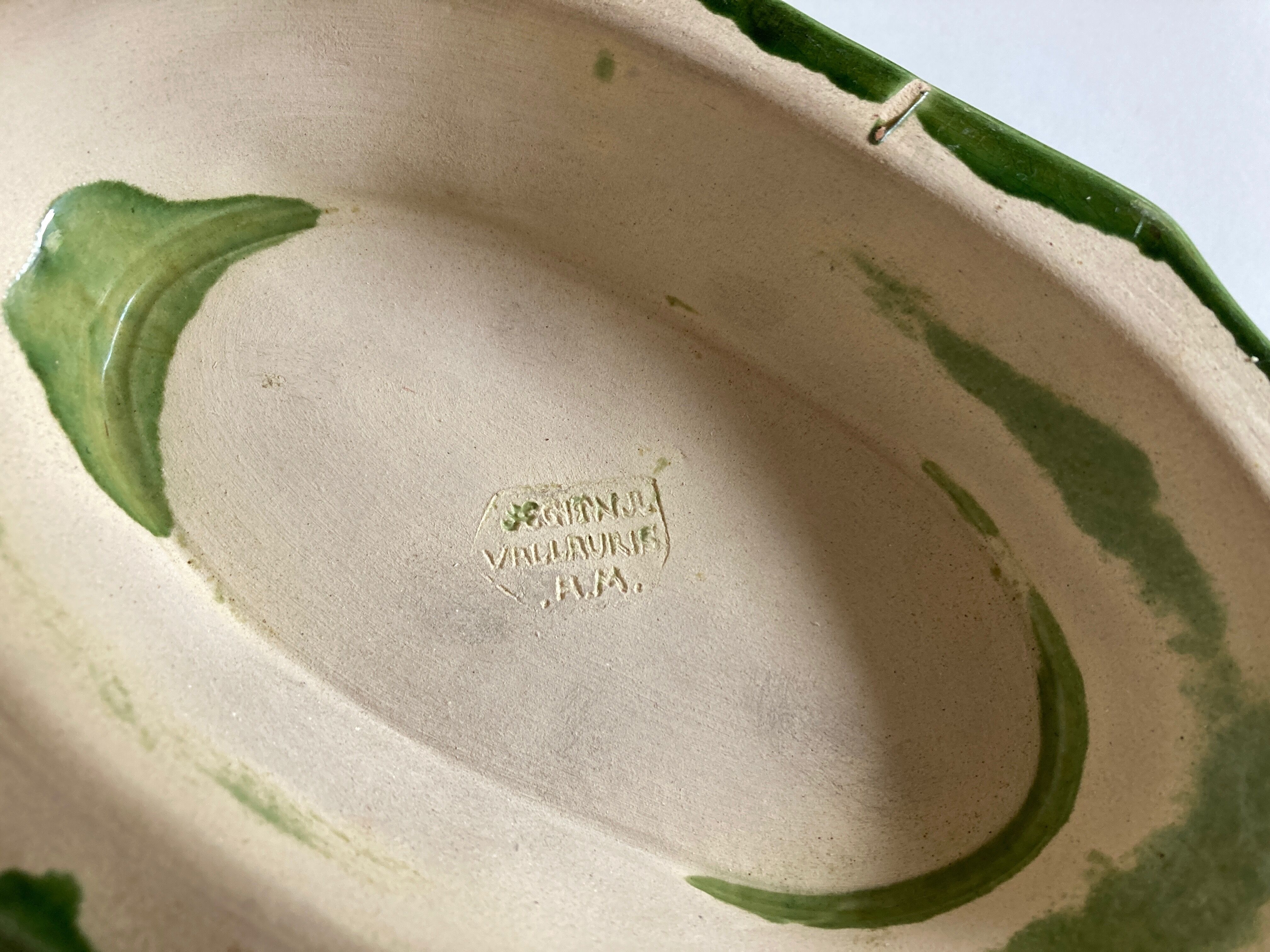 Soup bowl with godrons Aegitna Vallauris glazed earth 1950