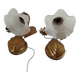 Pair of vintage flower & leaf style wall sconces - molded glass