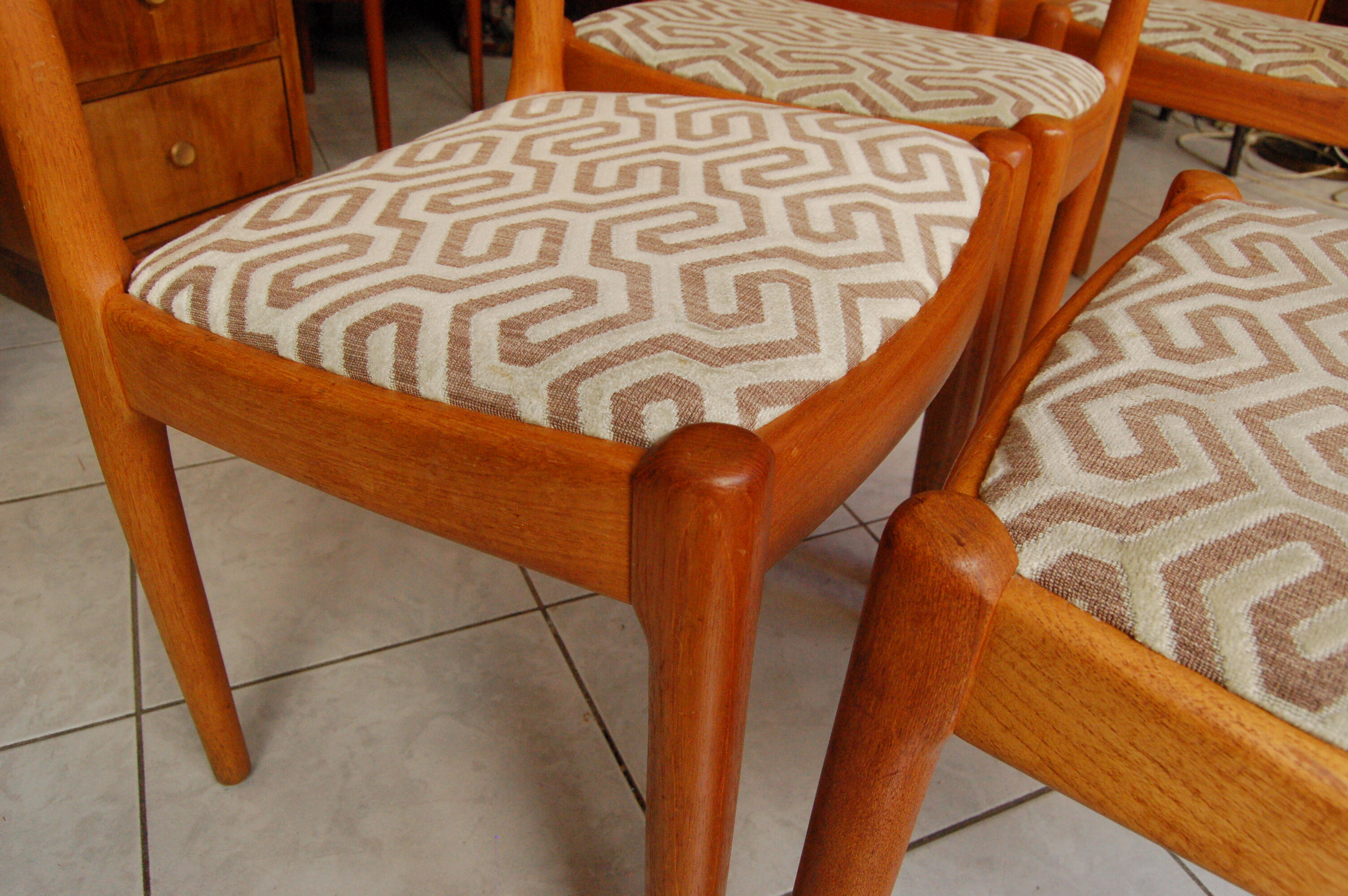 6 Scandinavian teak chairs Juhl Kristensen for JK Denmark