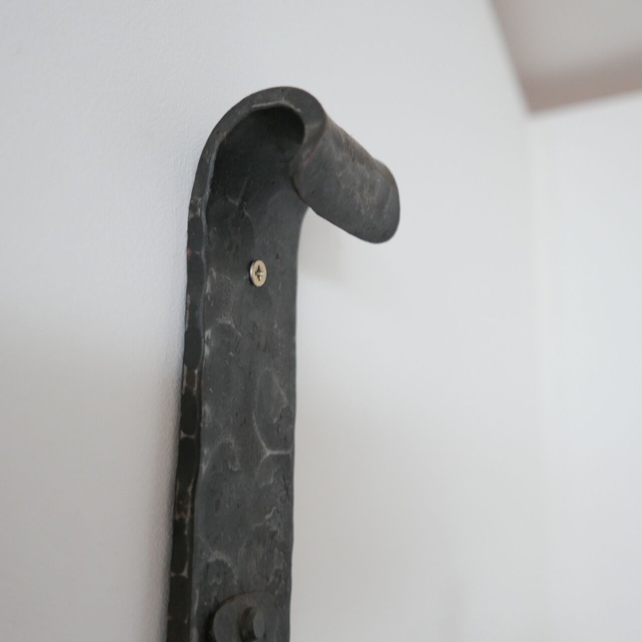 Brutalist iron mid-century french double arm wall light