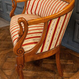 Blond mahogany sofa XXth décor gooseneck with butts