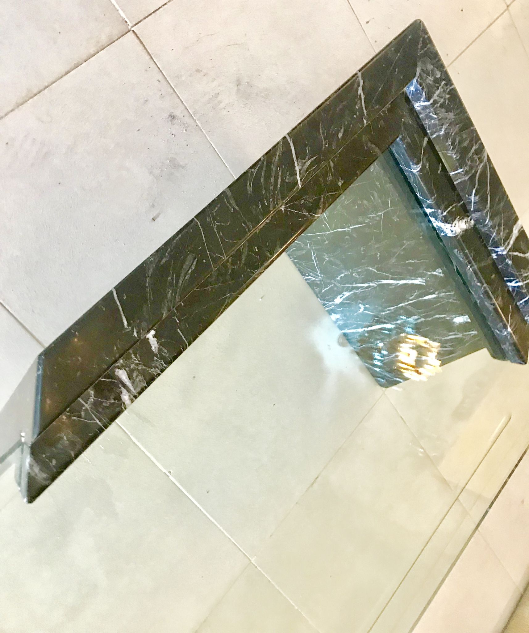 B&B Italia large table in black marble and glass