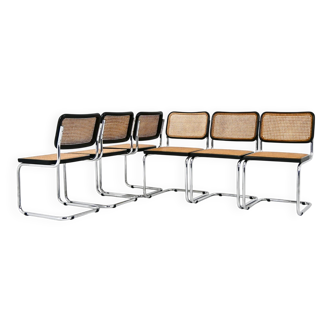 Set de 6 Chaises de salle à manger modèle B32 de Marcel Breuer