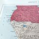 Carte vintage Afrique du Sud  38x43cm de 1950