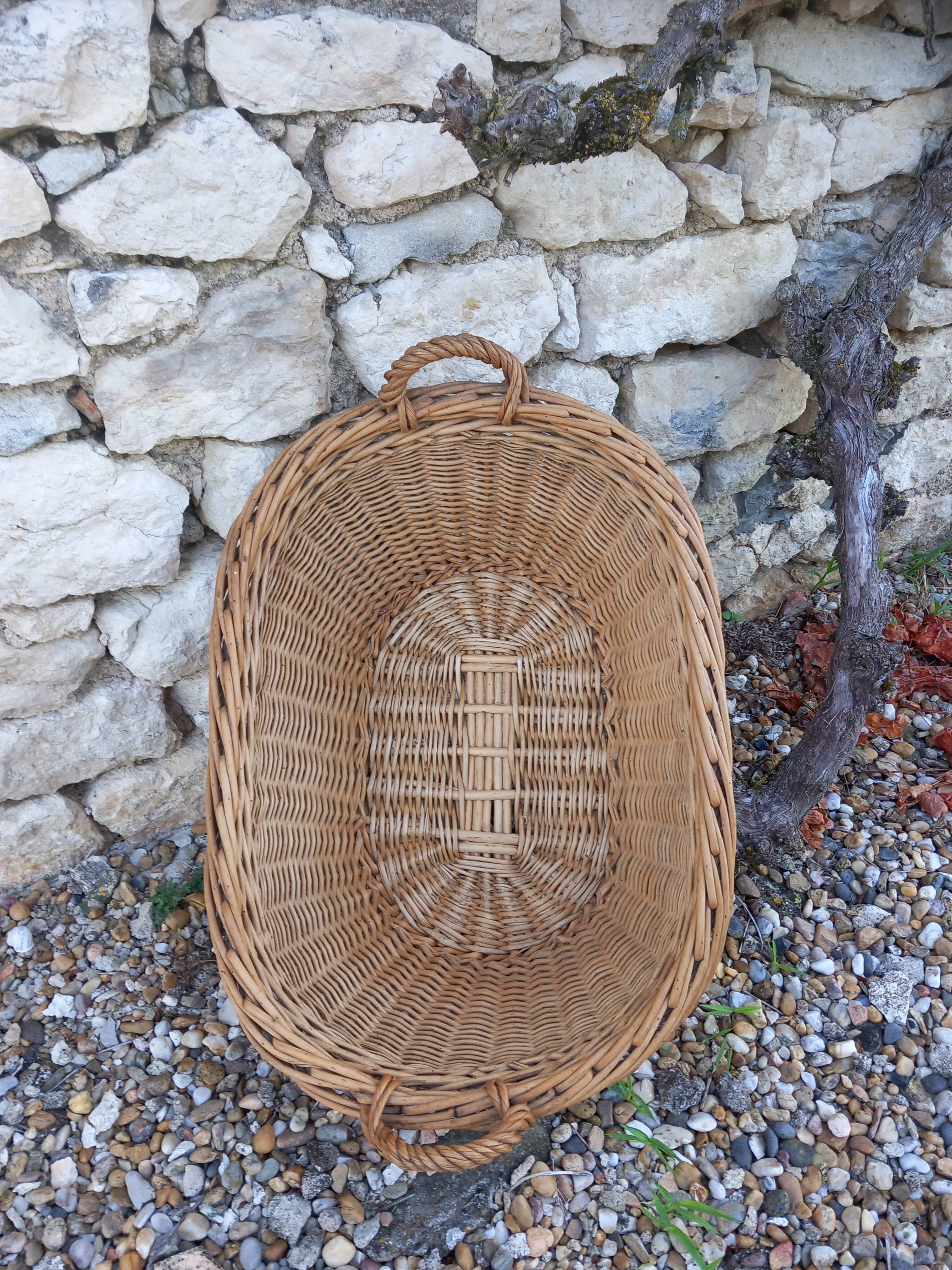 Handmade wicker laundry basket