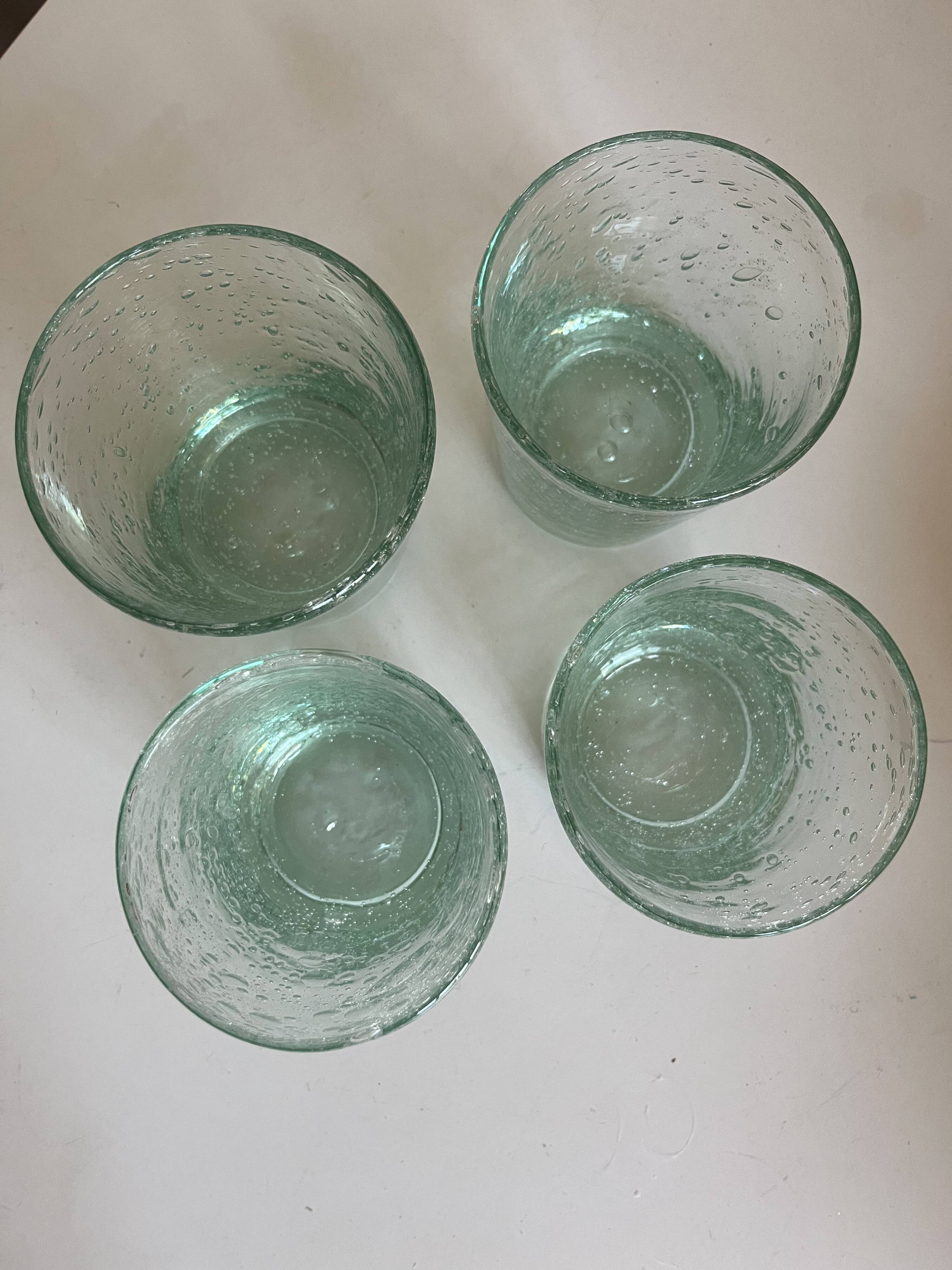 Set of 4 Biot XXL 1960 green Aqua tumblers.