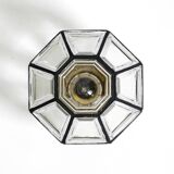 Beautiful 1970s Limburg glass ceiling lamp in octagon shape
