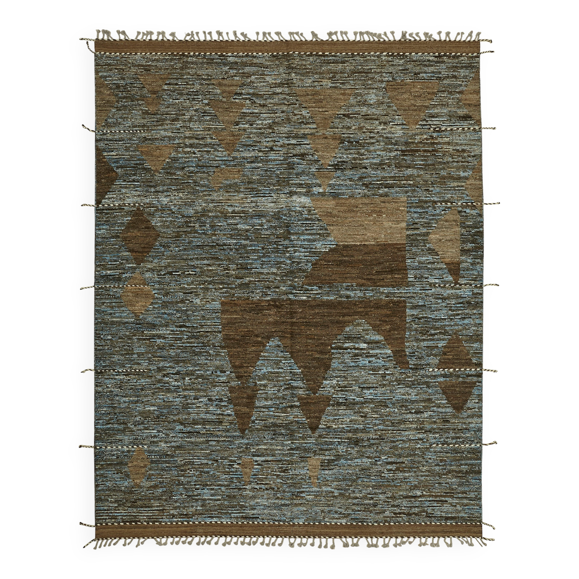 Hand-Knotted Turkish Contemporary 286 cm x 380 cm Brown Wool Carpet