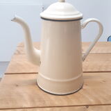 Cream metal teapot