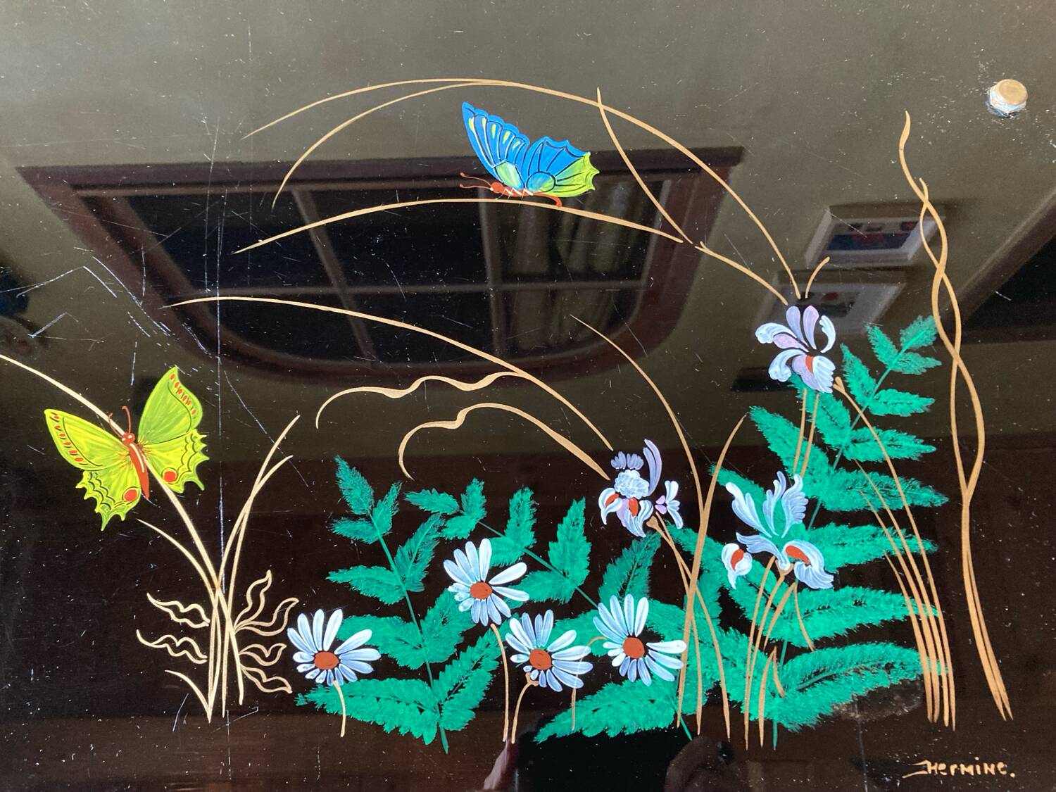 Vintage glass coffee table