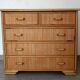 Ensemble osier commode 5 tiroirs et 2 chevets
