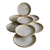 Set of 8 stoneware dessert plates