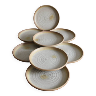 Lot de 8 assiettes à dessert en grès