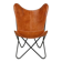 Handmade leather butterfly chair, modern lounge seating.