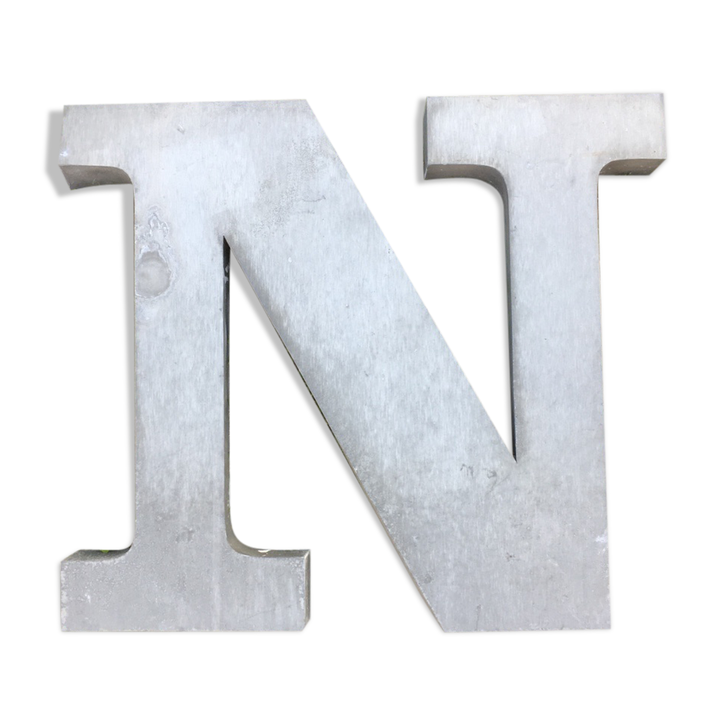 Letter N of large size zinc sign