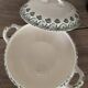 Badonvillier iron clay vegetable dish with clover decoration