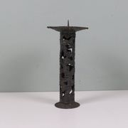 Brutalist wrought iron chandelier, European craftsmanship, 1960s.