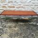 Chrome and teak coffee table