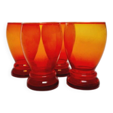 Ensemble de jus postmoderne de Barbara Glassworks, Pologne, années 1970, ensemble de 4.