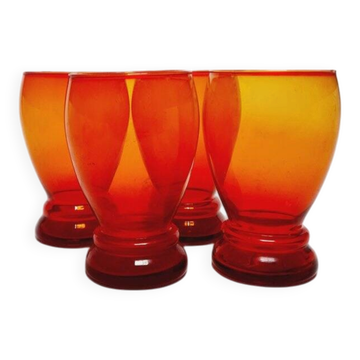 Ensemble de jus postmoderne de Barbara Glassworks, Pologne, années 1970, ensemble de 4.