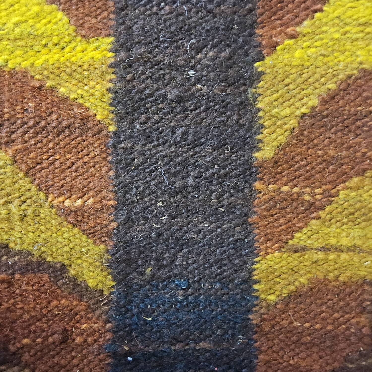Tapis kilim en laine vintage design Maria Janowska (Zachód) coucher de soleil