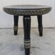Antique hand-carved coffee table with 6 stools by Ettore Zacchari, 1900s.
