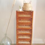Wood and rattan scandinavian dresser