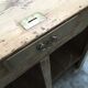 Vintage shop counter in weathered wood