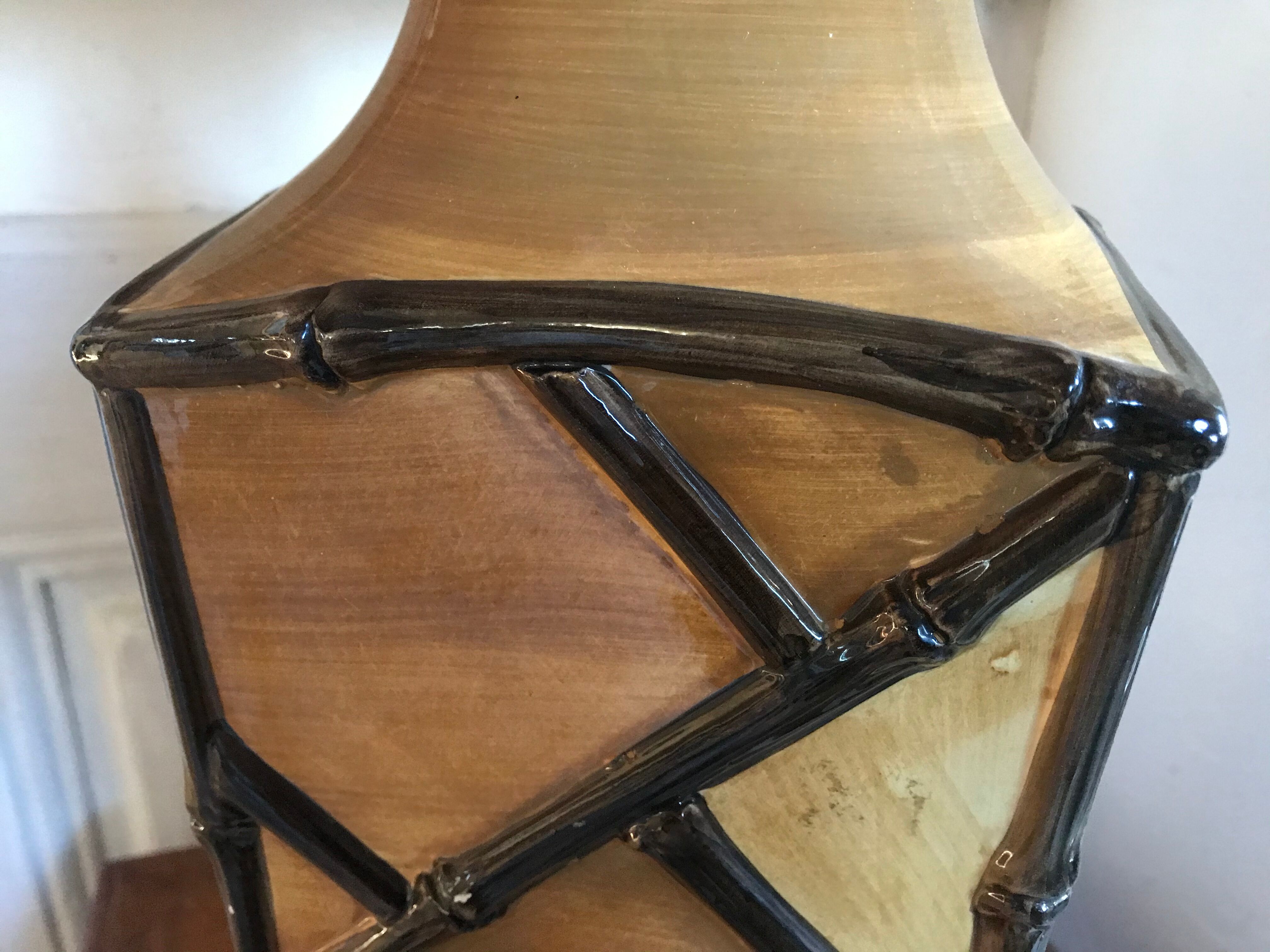 Vintage ceramic lamp bamboo style