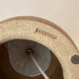 Danish Design table lamp, Koefoed ceramic, pleated lampshade, mid century interior