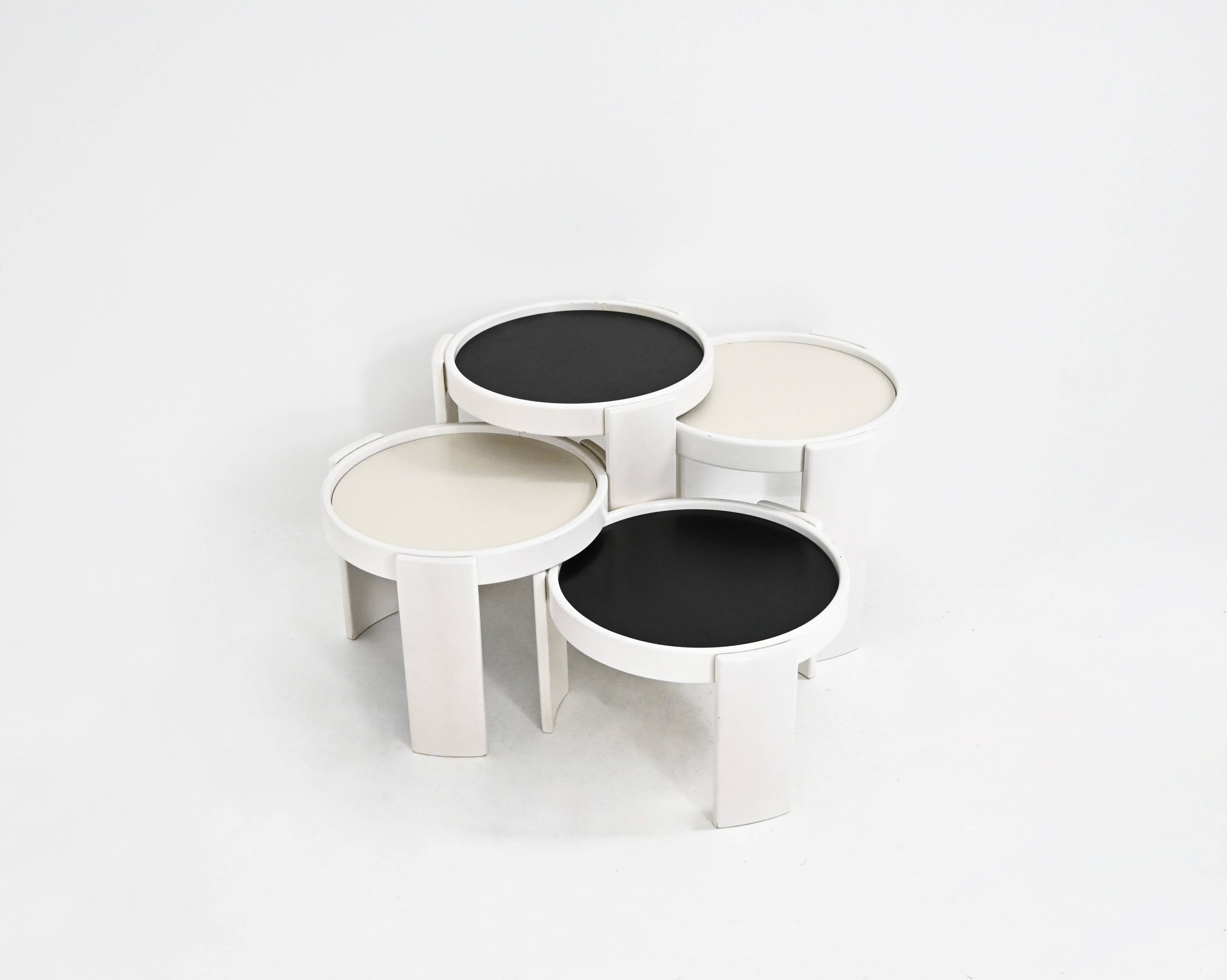 Nest tables model 780, created by Gianfranco Frattini for Cassina, year