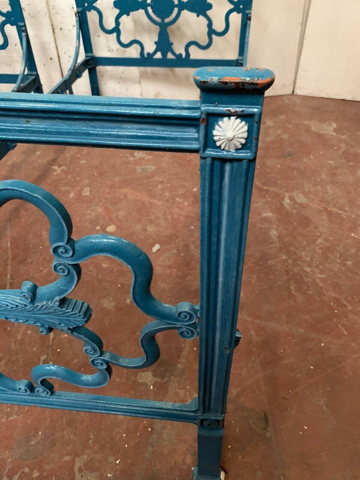 Pair of Empire style beds in patinated cast iron 20th century