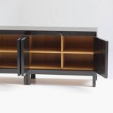 Brutalist ebonized oak sideboard by j. batenburg for mi, belgium 1969