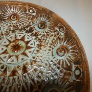 Pat and Joe Rowland Grand Plat Ceramic Scarified Sant-Vicens Perpignan 1970
