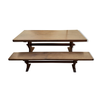 Farm table with bench