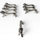 Series of antique knife rests in the shape of a lion, silver-plated metal.
