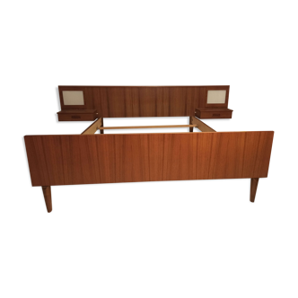 Vintage Scandinavian bed 2 seater 1960s