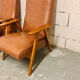 Pair of armchairs Scandinavian design feet compass vintage period 1960s
