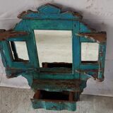 Old mirror-wall shelf in teak