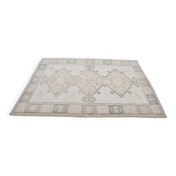 Bohemian hand knotted Oushak rug sku 3484